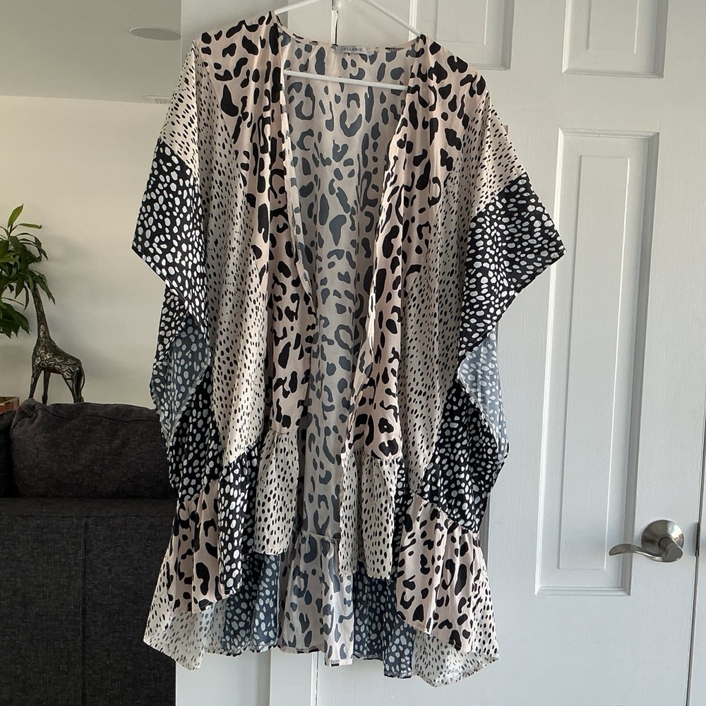 Animal Print Kimono Cardigan